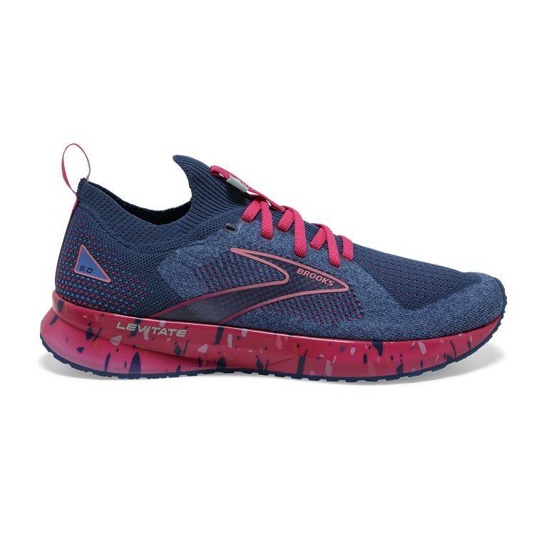 Brooks Levitate Stealthfit 5 - Womens Energy Return Road Running Shoes - Blue/Beetroot/Plume (47186L